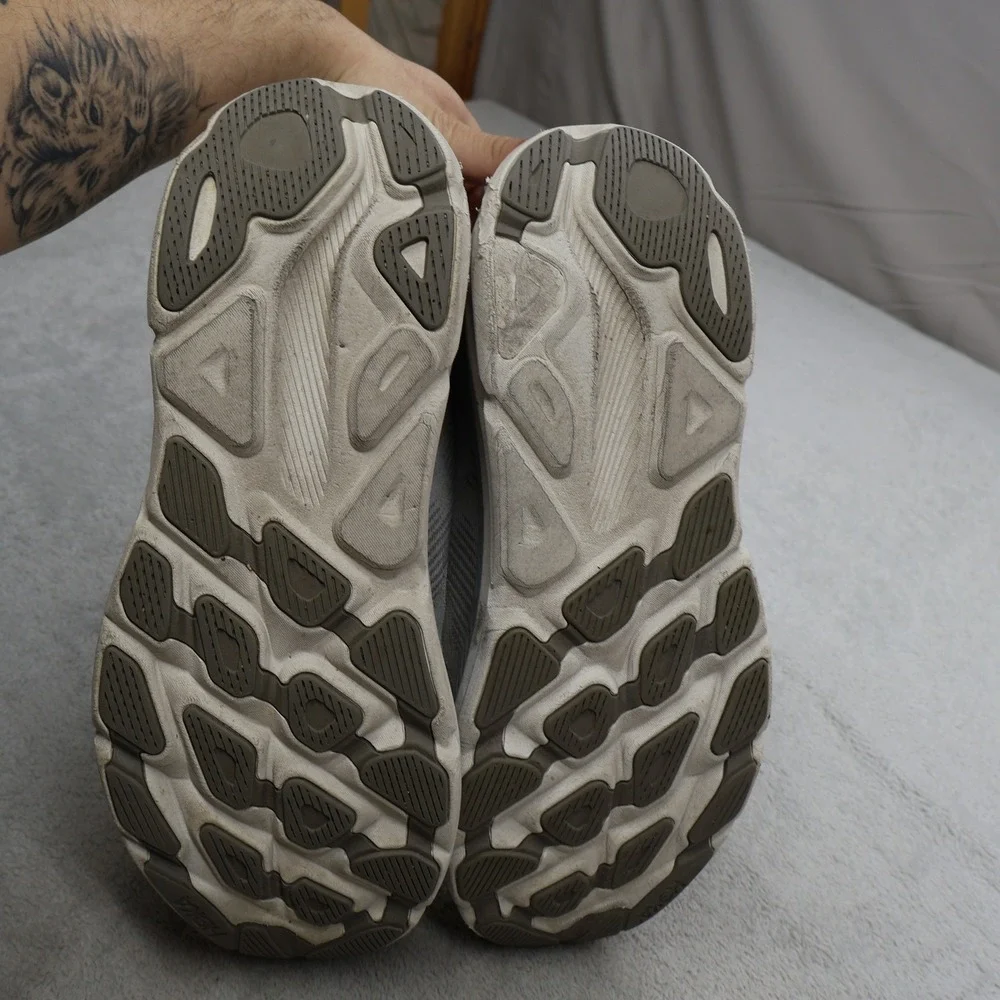 Hoka‎ Mens 13D Athletic Shoes Grey Clifton 9 Mesh Running Lightweight Cushioned